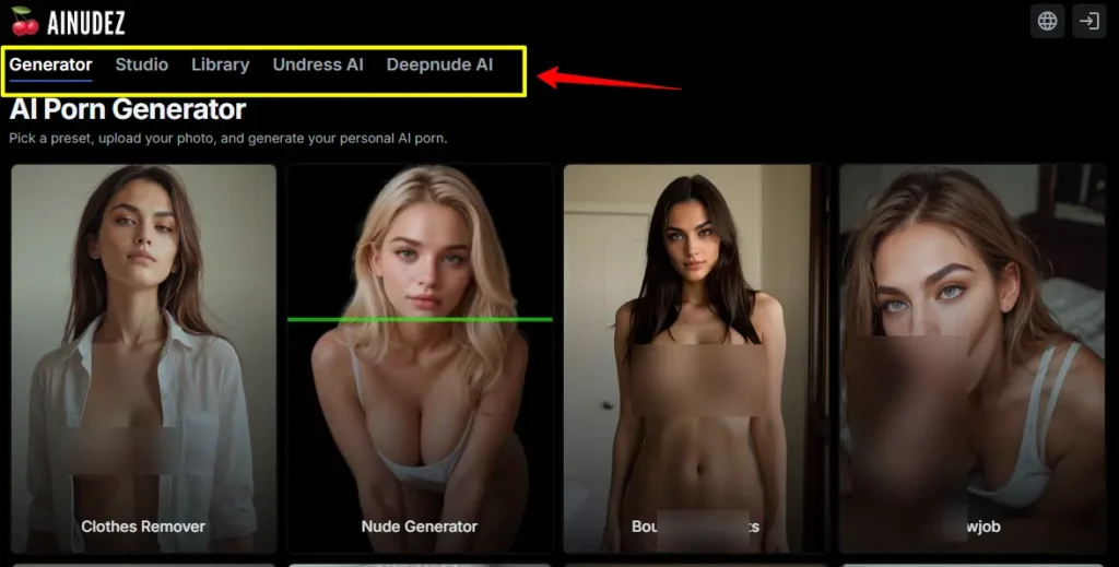 AINudez User Interface